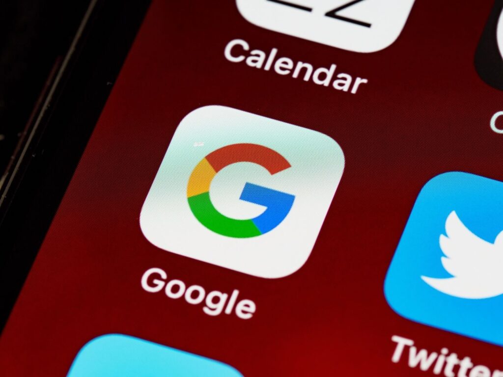 A close-up of the Google app icon on a smartphone's home screen
