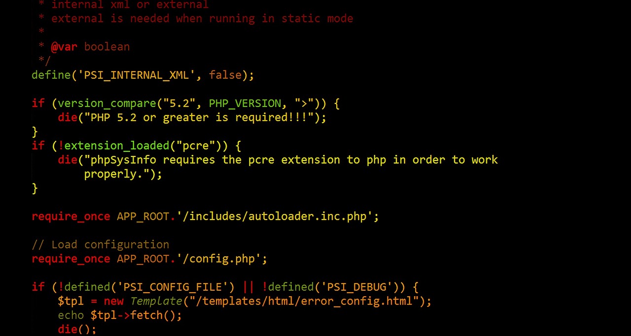 Screenshot of PHP source code displayed in a code editor with syntax highlighting
