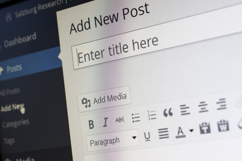 The 'Add New Post' screen on the WordPress dashboard